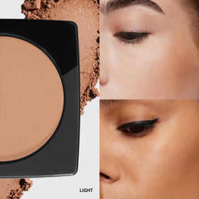 Bobbi Brown Bronzing Powder texture swirl demonstrates smooth blending for flawless finish.