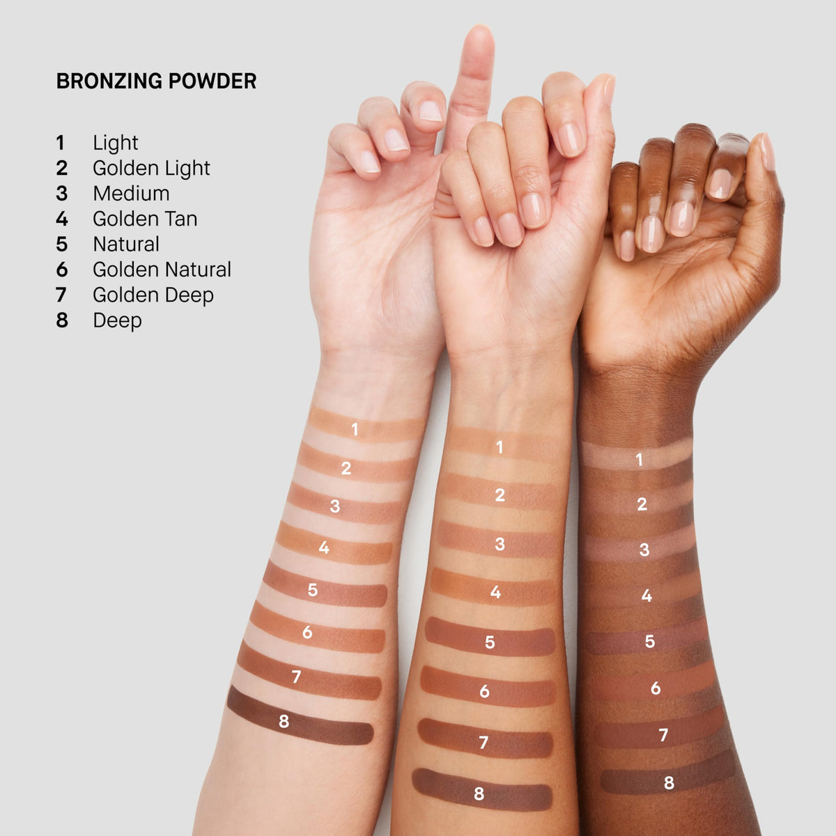 Bobbi Brown Bronzing Powder warm tones swatch highlights versatile color payoff.