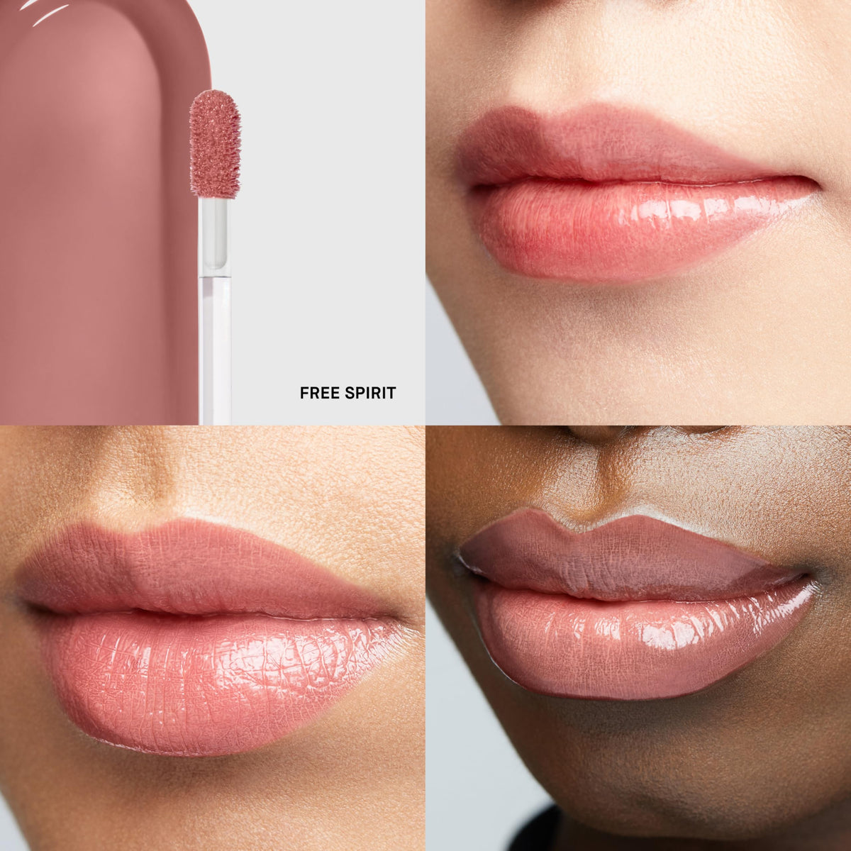 Bobbi Brown Crushed Oil-Infused Gloss tube on lip demonstrates quick sheer color.