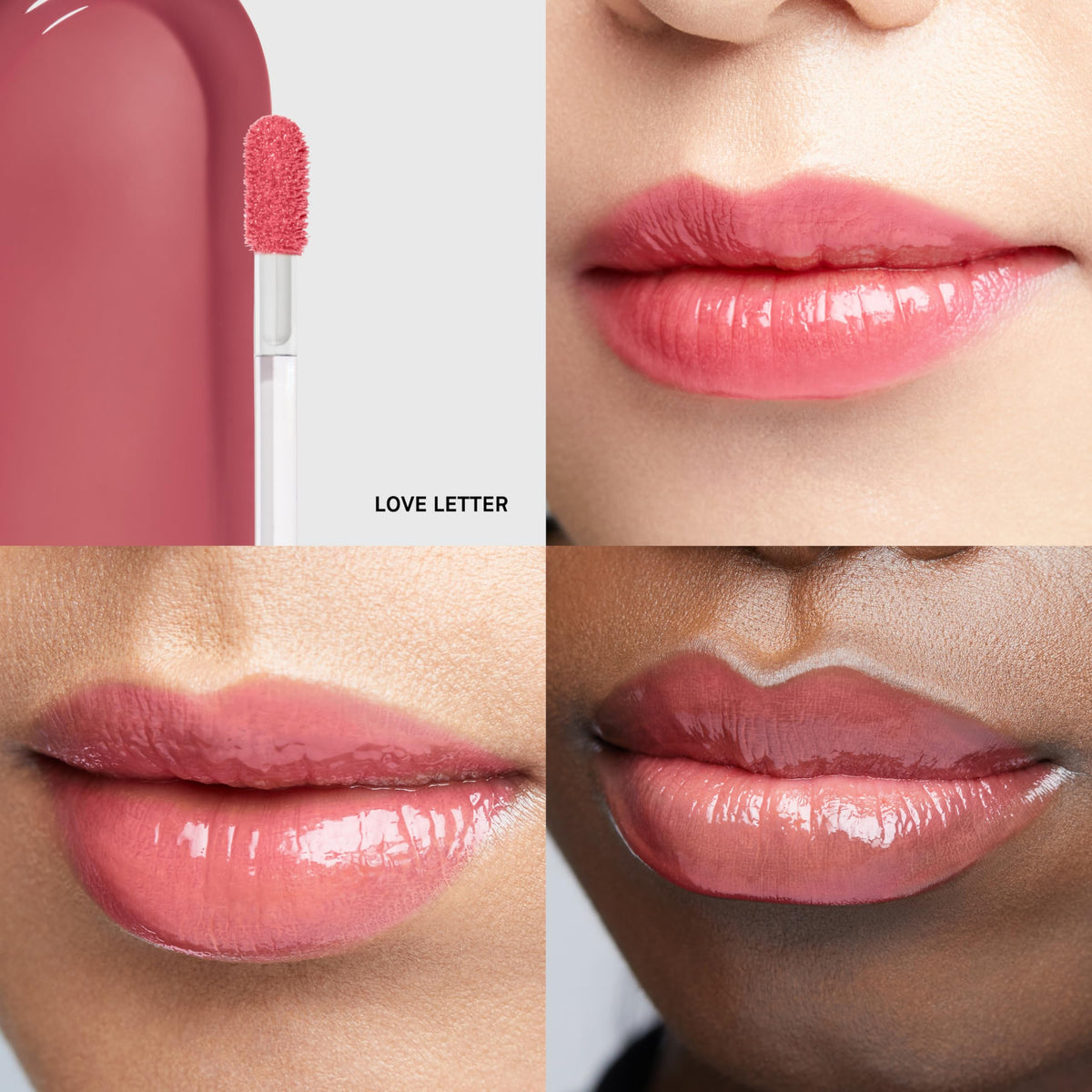 Bobbi Brown Crushed Oil-Infused Gloss Love Letter lip swatch with shimmering finish.