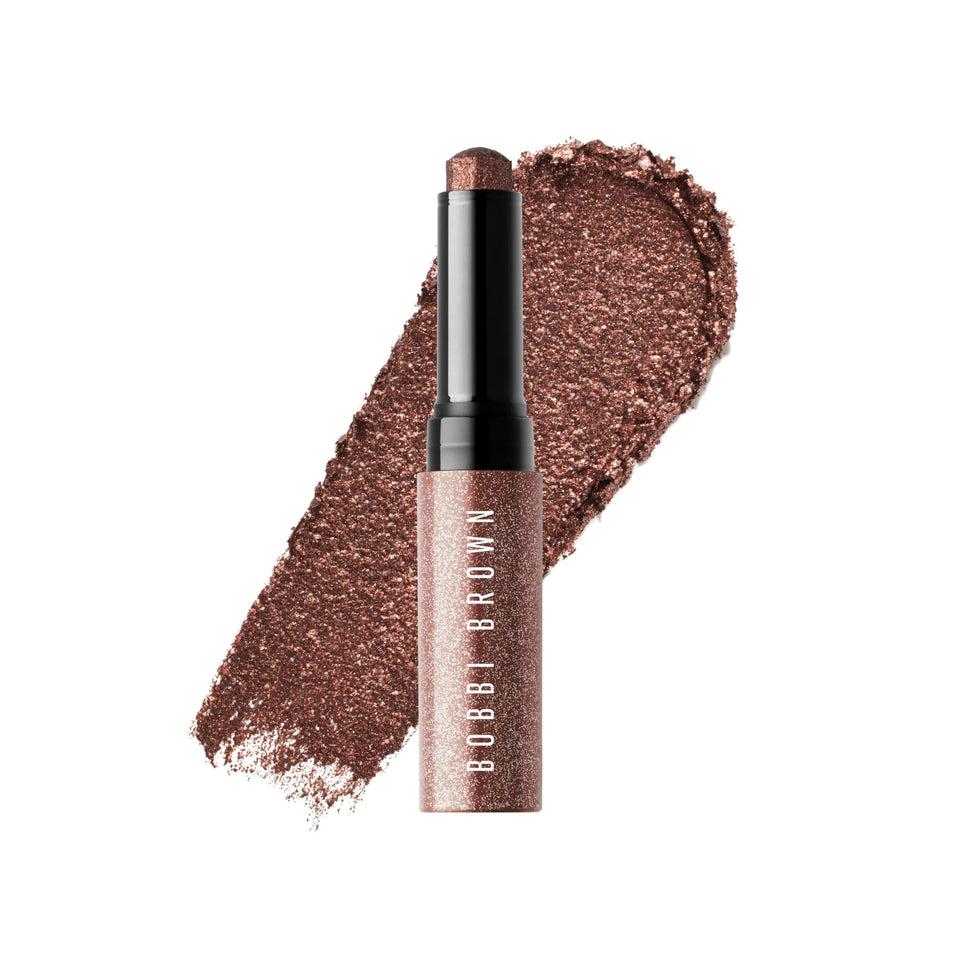 Bobbi Brown Crystal Eyes Shadow Stick Brilliant Bronze swatch showing dewy multidimensional sparkle.