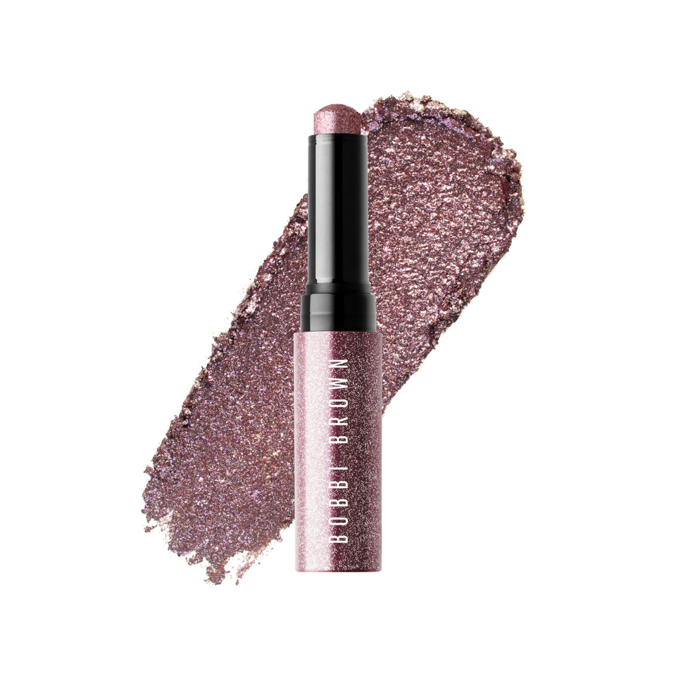 Bobbi Brown Crystal Eyes Shadow Stick in Brilliant Violet on lids for cool shimmer