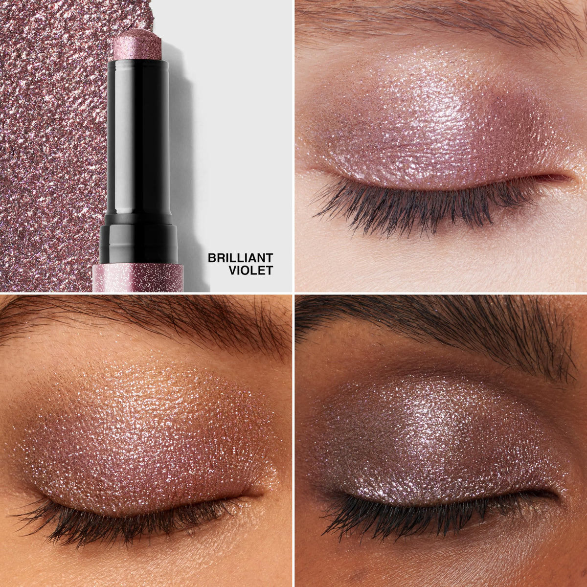 Crystal Eyes Shadow Stick with pearlescent pigments creating multidimensional sparkle