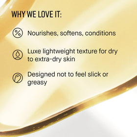 Bobbi Brown Extra Face Oil ingredient blend nourishes dry skin with sesame, almond, olive, and jojoba.