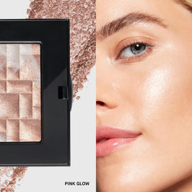 Bobbi Brown Highlighting Powder cushiony texture glow on face.