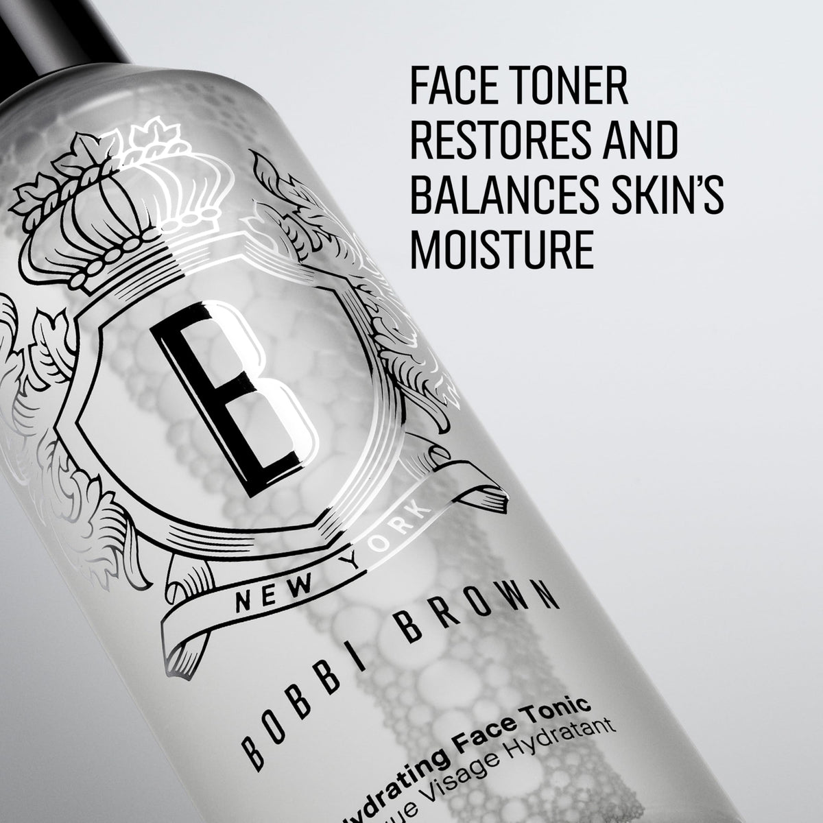 Bobbi Brown Hydrating Face Tonic applied on skin for soft, smooth prep.