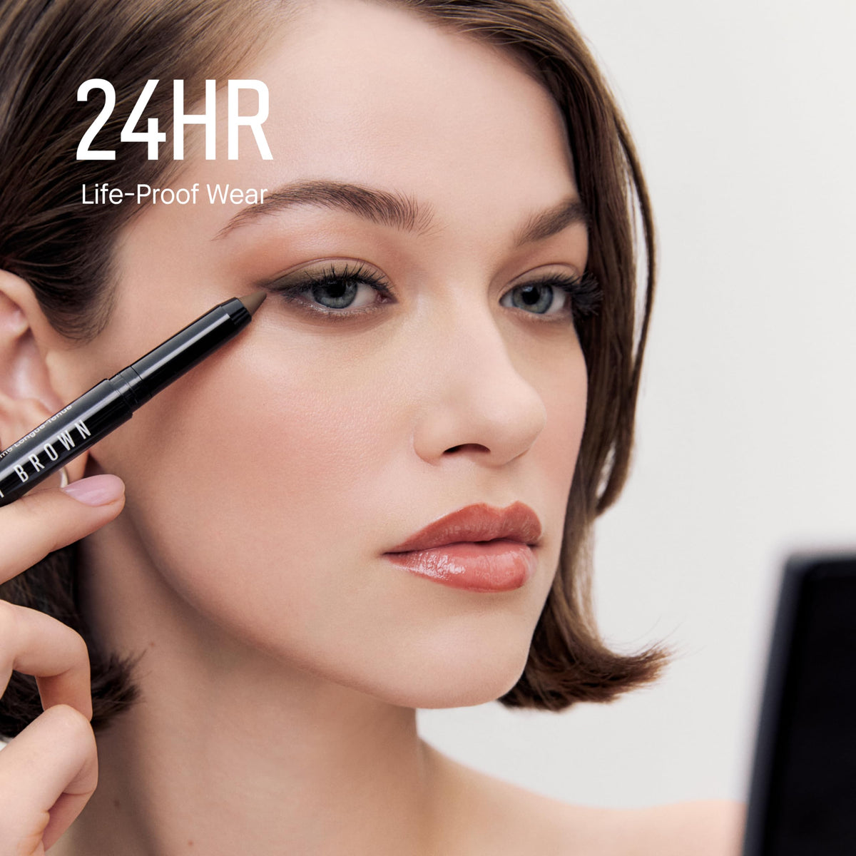 Built-in sharpener visible on Bobbi Brown liner for perfect, repeatable sharp lines.