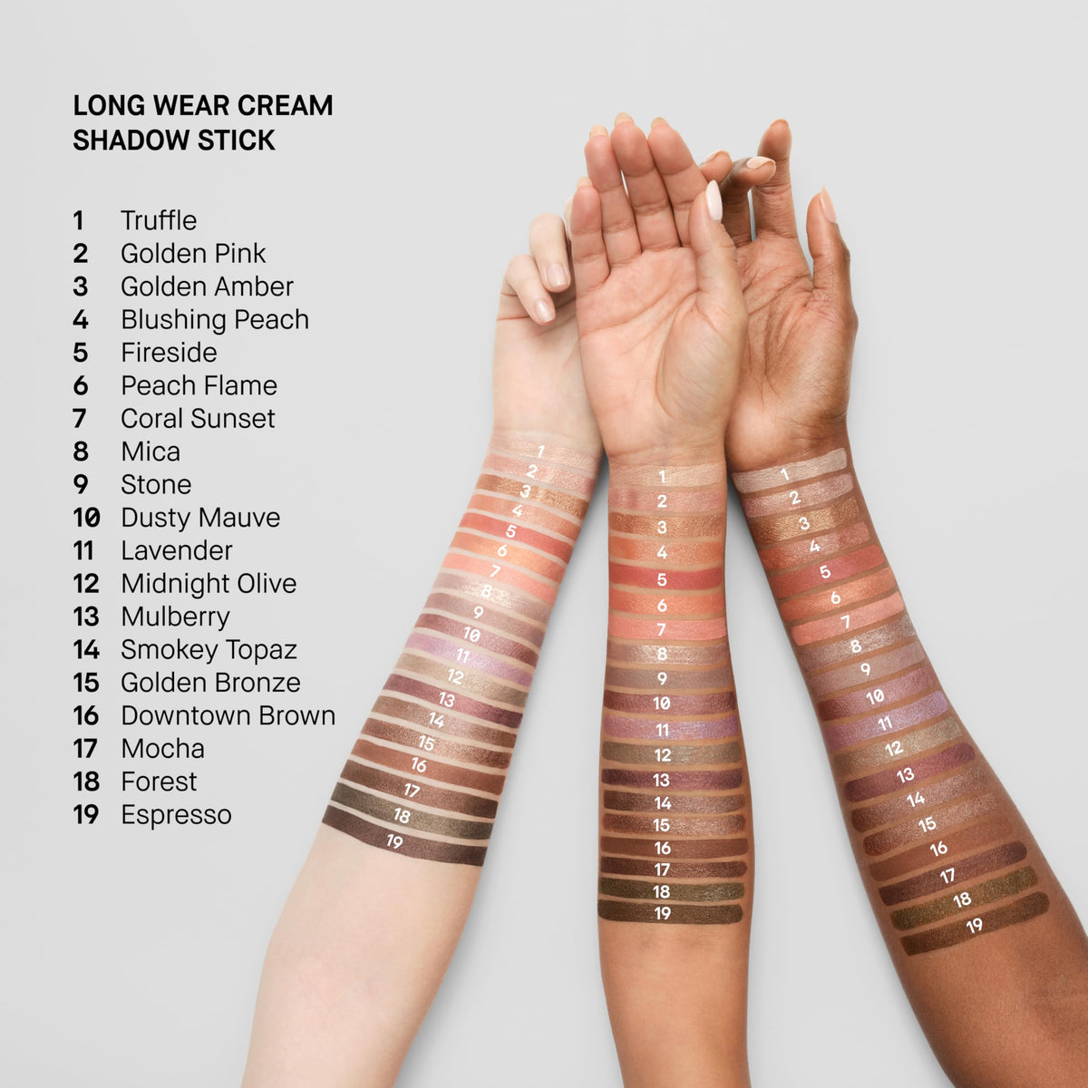 Bobbi Brown Long-Wear Shadow Stick layered with shimmer creates depth.