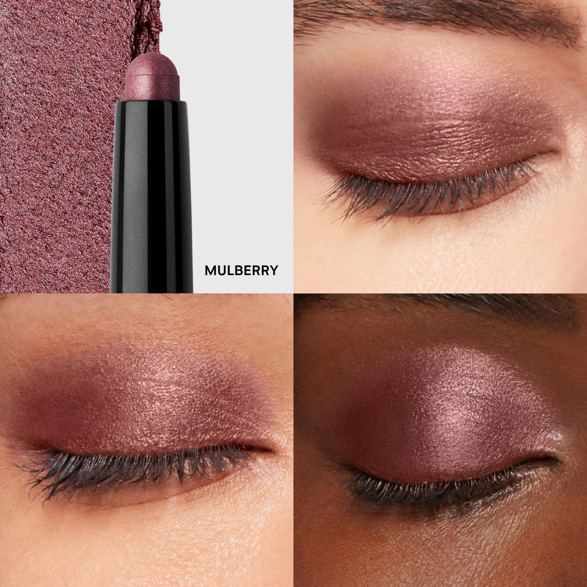 Bobbi Brown Long-Wear Cream Shadow Stick Mulberry swatch shows buildable pigment