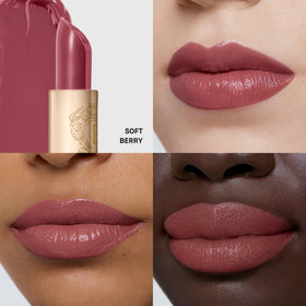 Bobbi Brown Luxe Lipstick application swatch shows rich satin color.