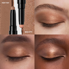 Bobbi Brown matte shade applied on lid for smooth, buildable definition.