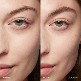 Applied brows with Natural Brow Shaper for defined, natural-looking arches.
