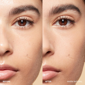 Texture close-up of Bobbi Brown powder showing silky, buildable coverage.