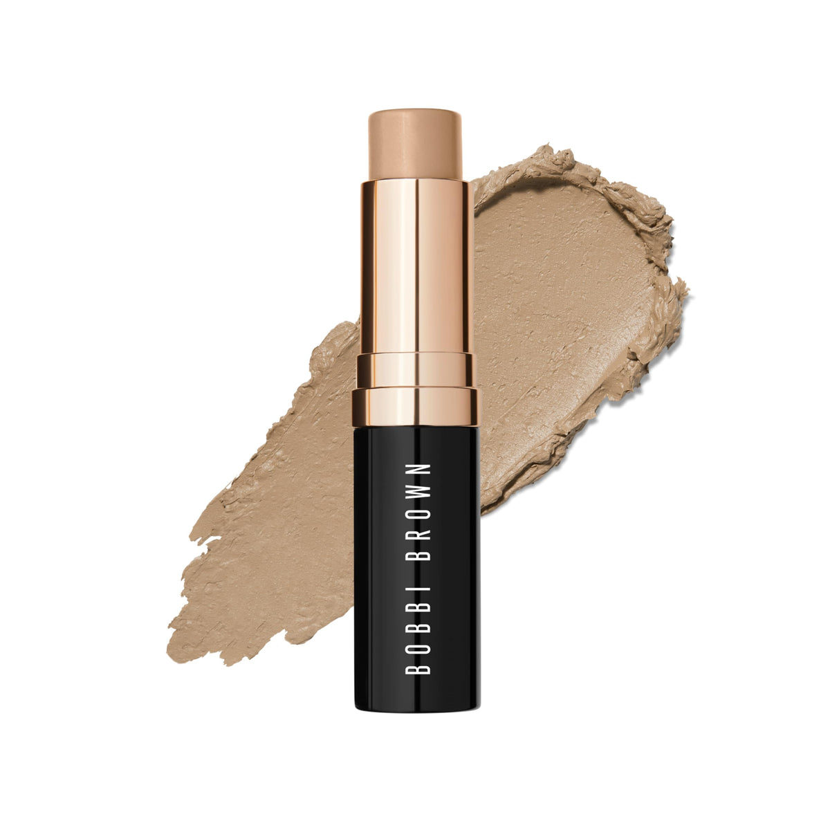 Bobbi Brown Skin Foundation Stick packaging shows portable design for on-the-go coverage.