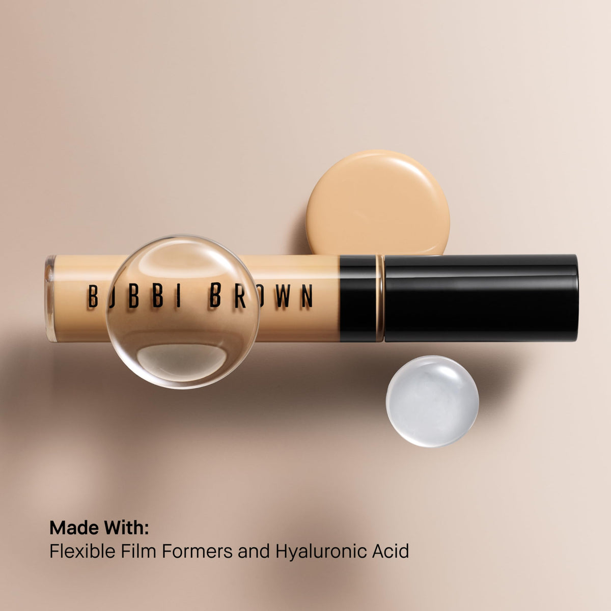 Bobbi Brown concealer with Hyaluronic Acid provides hydration during wear.
