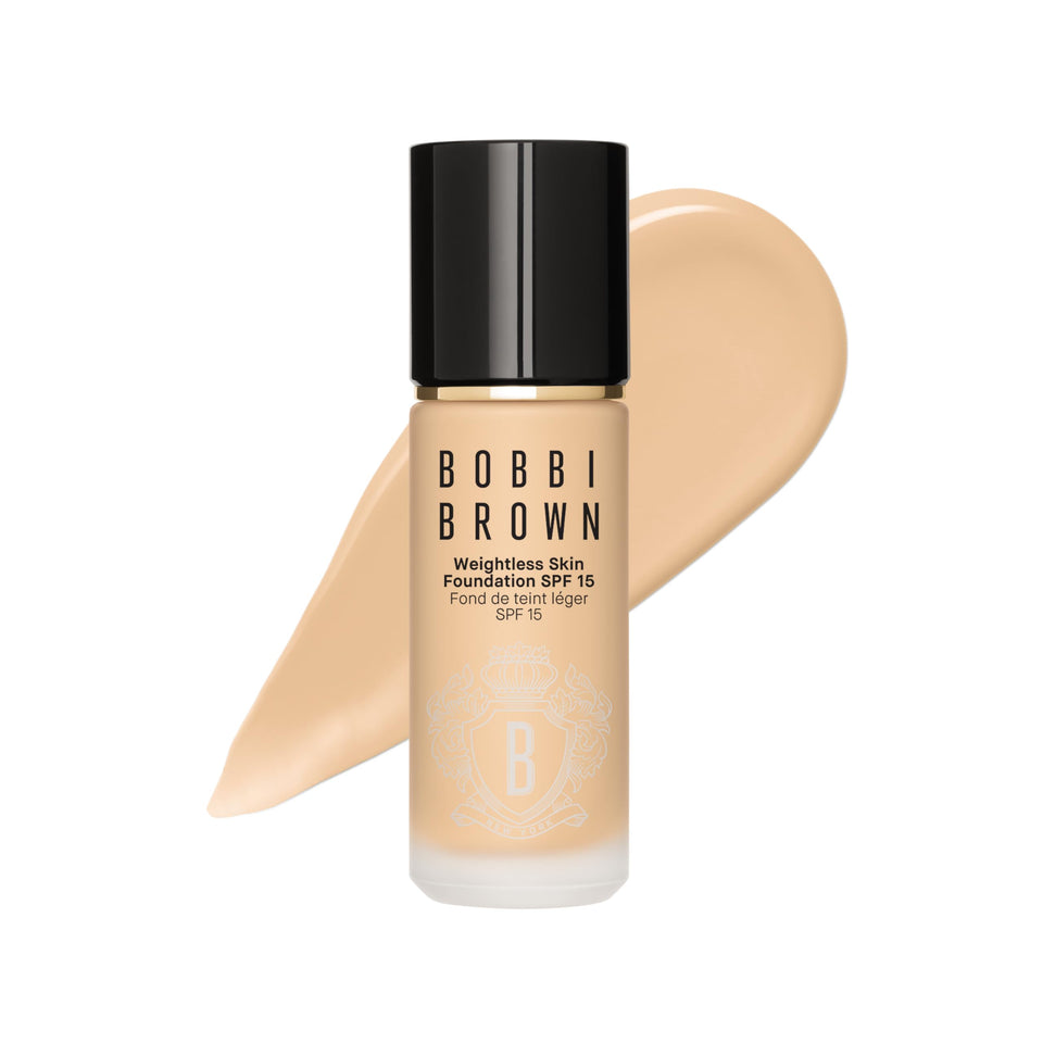 Bobbi Brown Weightless Skin Foundation bottle with SPF 15 for all-day natural matte wear