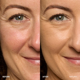 Texture swatch of Bobbi Brown Weightless Skin Foundation showing breathable matte finish.