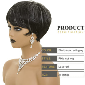 BOBCOO Pixie Cut Wig side view shows smooth, manageable texture.