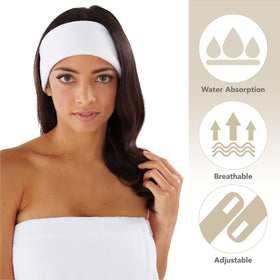 BOCA BT TERRY makeup headband plush velour texture for spa like comfort