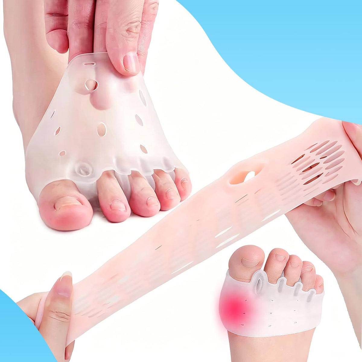 Bocello bunion cushion supports toes with a soft, corrective feel for alignment.