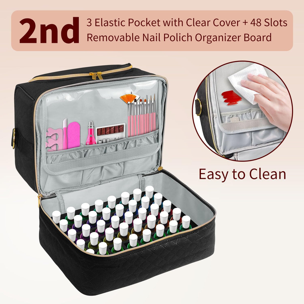 Boczif 12-slot organizer keeps polish bottles organized and easy to access.