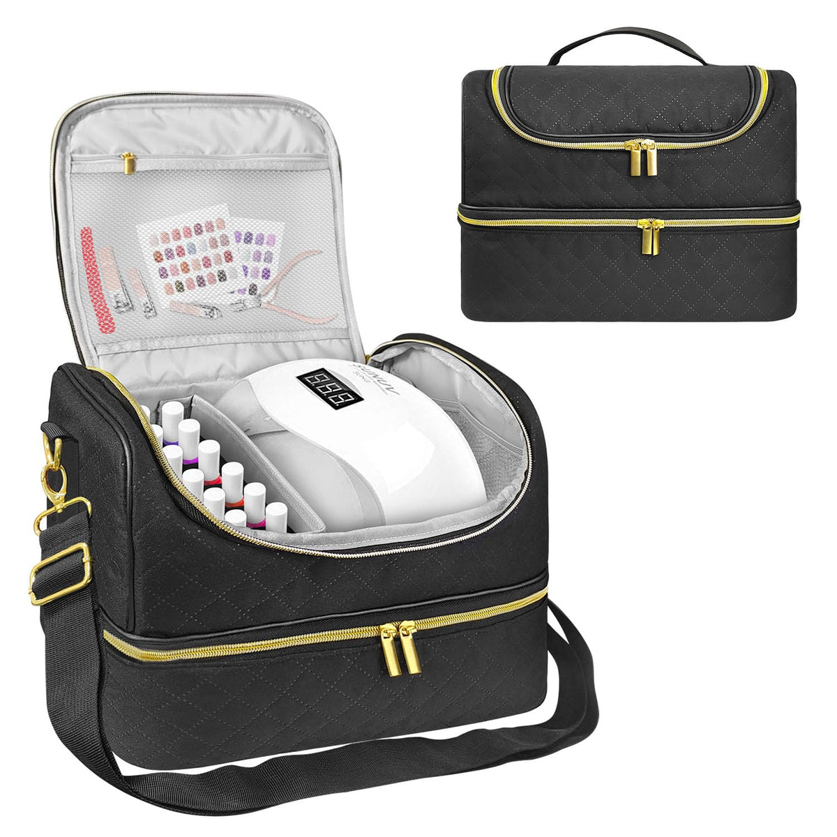 Boczif top compartment fits most standard LED lamps and cords securely.