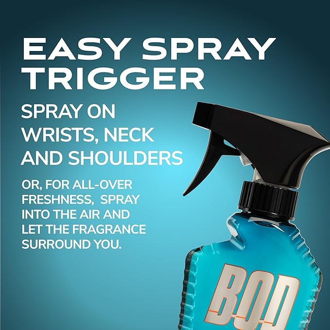 Bod Man Fresh Blue Musk 8 oz label highlights value and scent