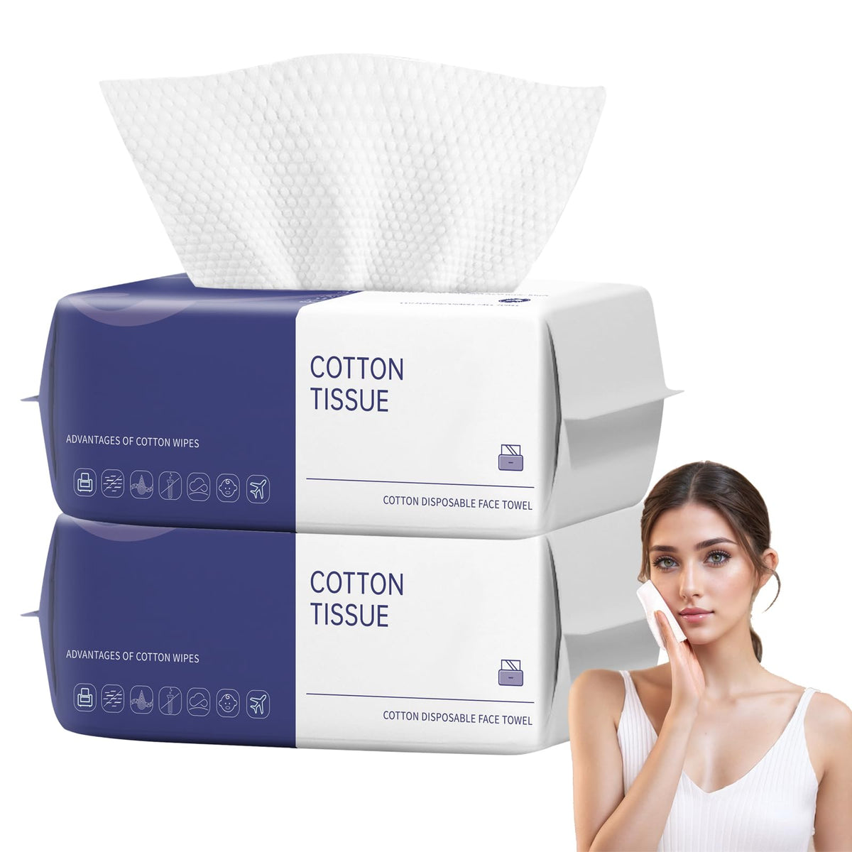 BODFPPC Disposable Face Towel 200-count pack for gentle cleansing and makeup removal.