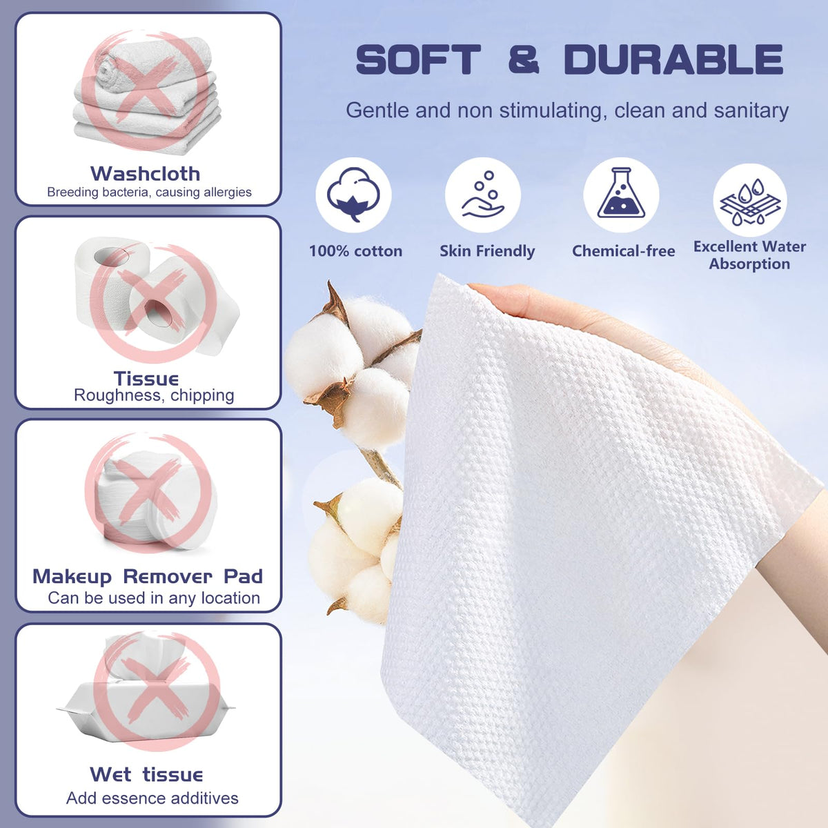 BODFPPC Dry and wet dual-purpose towel ideal for makeup removal and house cleaning.