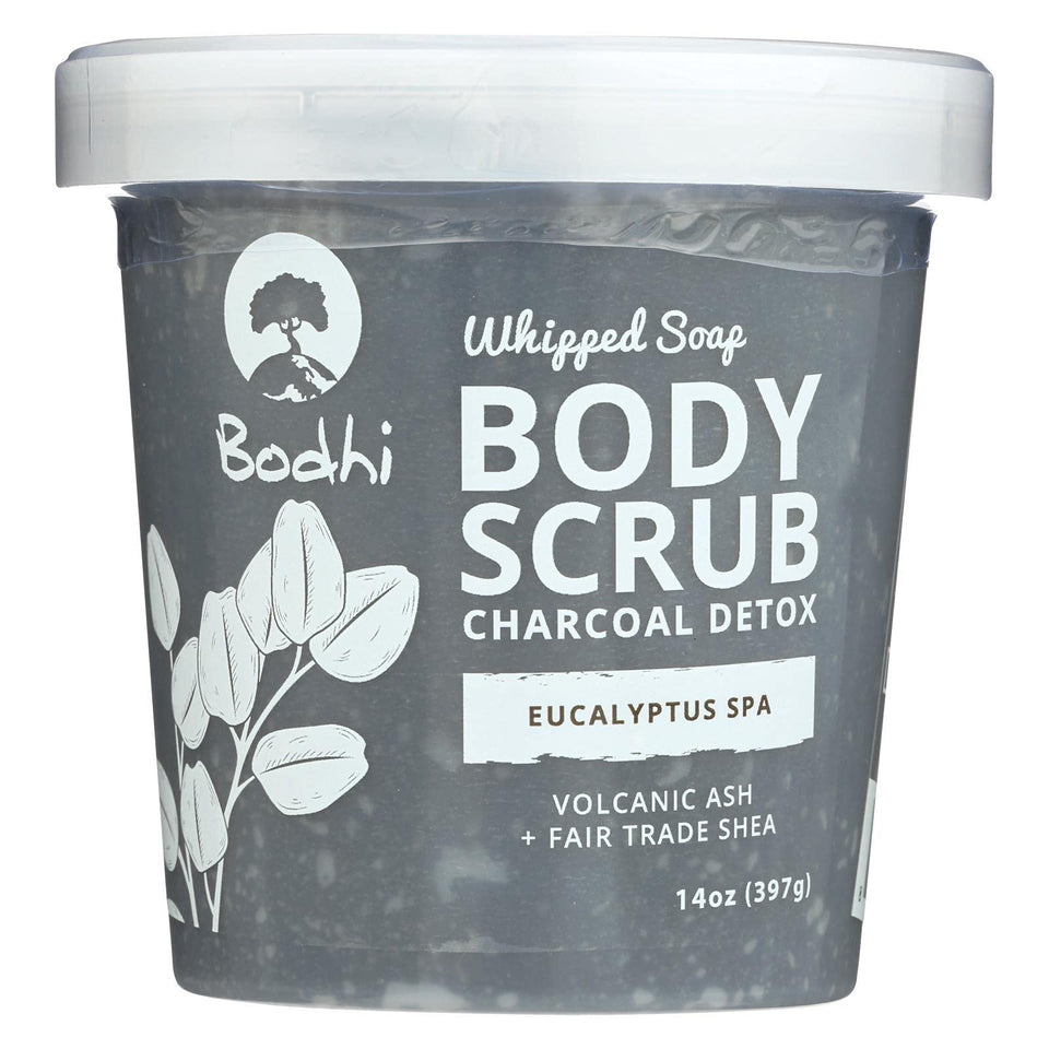 BODHI Eucalyptus Charcoal Detox Whipped Soap Scrub for purifying and smoothing the skin