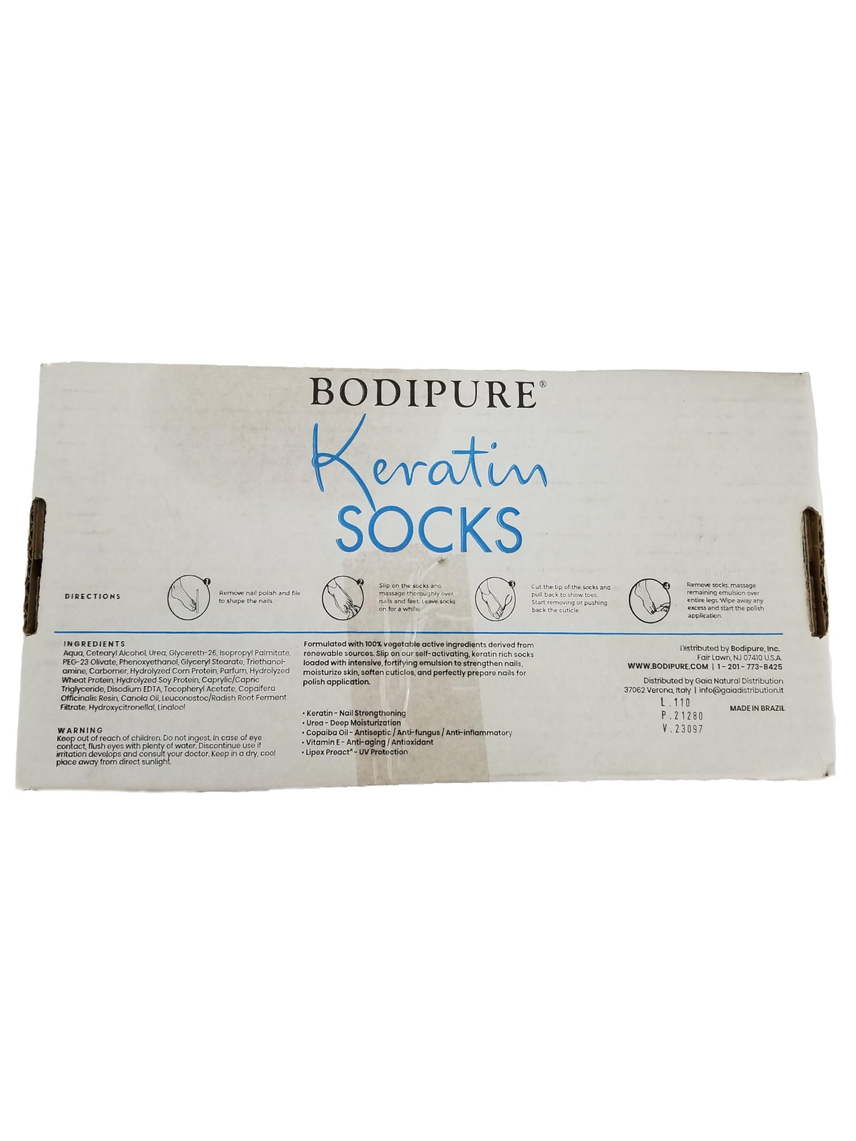 Bodipure All-In-1 Foot Mask easy application with disposable socks.