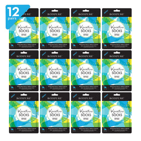 Bodipure keratin foot mask socks pack shot promoting soft, revitalized feet.