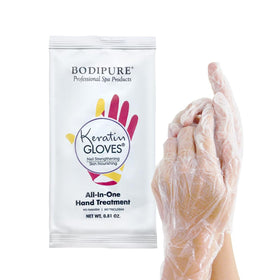 Bodipure gloves in use for mess-free hydration