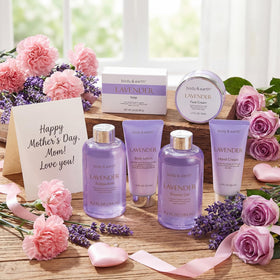 Body & Earth lavender bubble bath bottle in spa set.