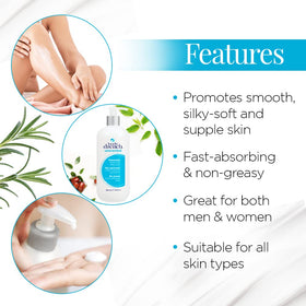 Body Drench application on forearm demonstrating deep hydration without stickiness.