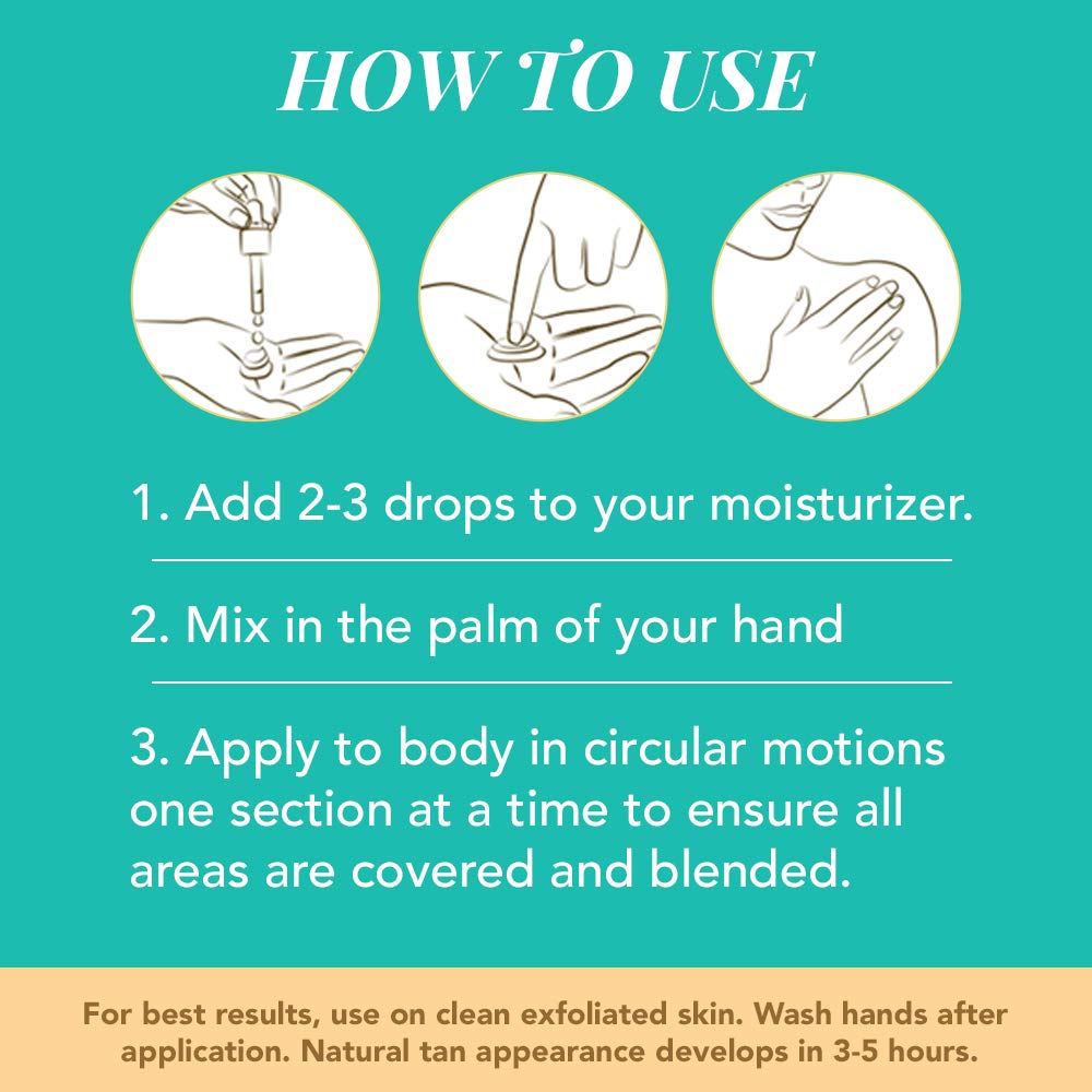 Body Drench Quick Tan Drops massaged onto skin for an even, gradual glow