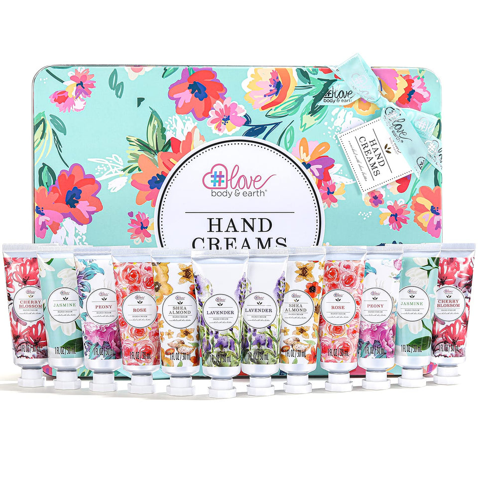 Body & Earth 12-pack hand cream gifts set tubes lined for gifting