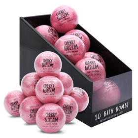 Body & Earth Gift Set featuring Cherry Blossom bath bombs for a relaxing home spa.