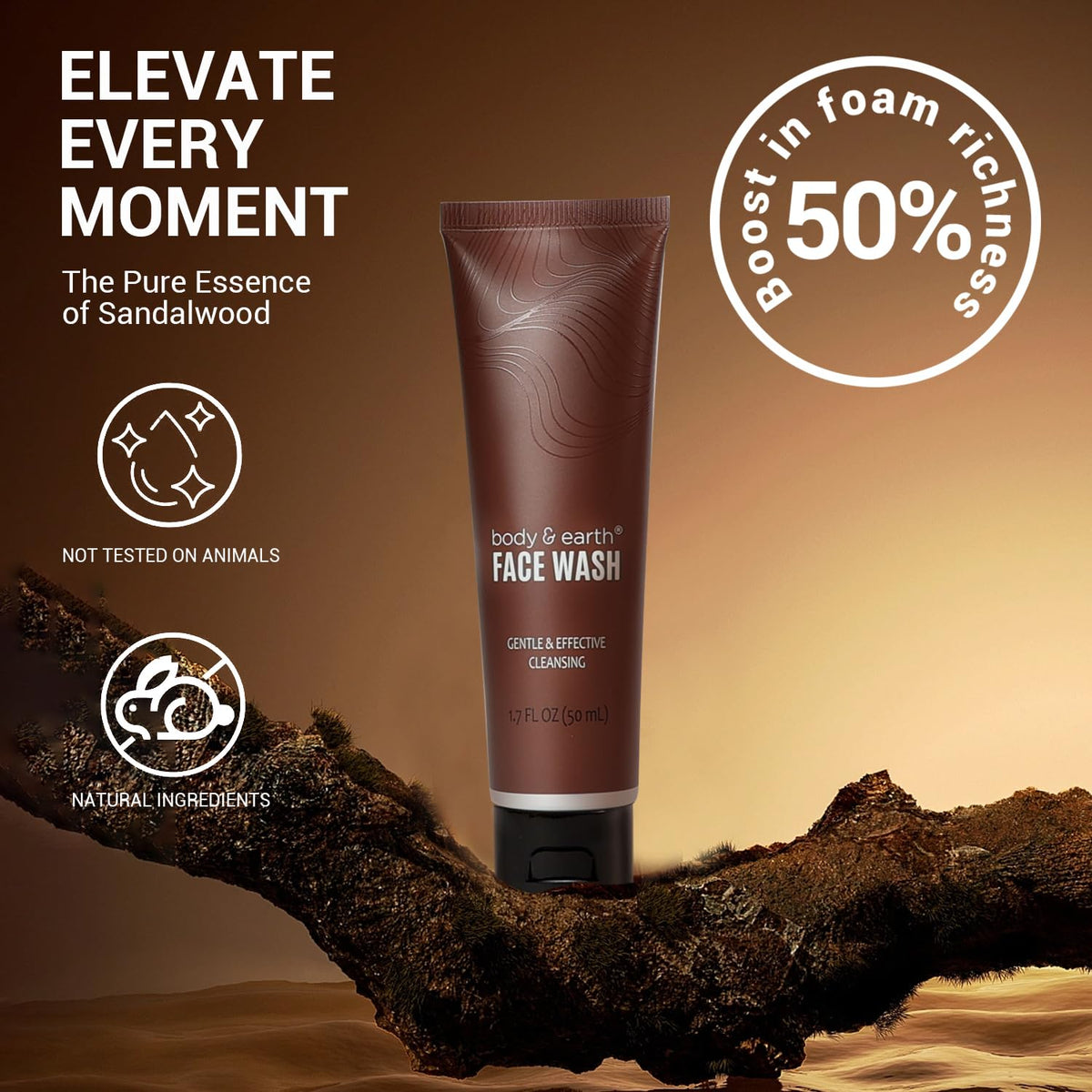 Body & Earth face wash pump bottle for daily skin care