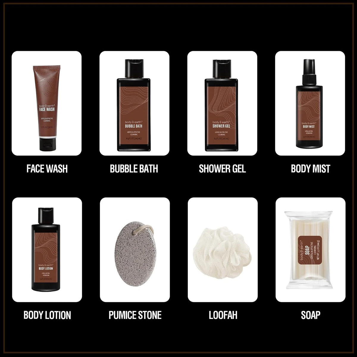 BODY & EARTH Gift Set shower gel for clean, hydrated skin daily.