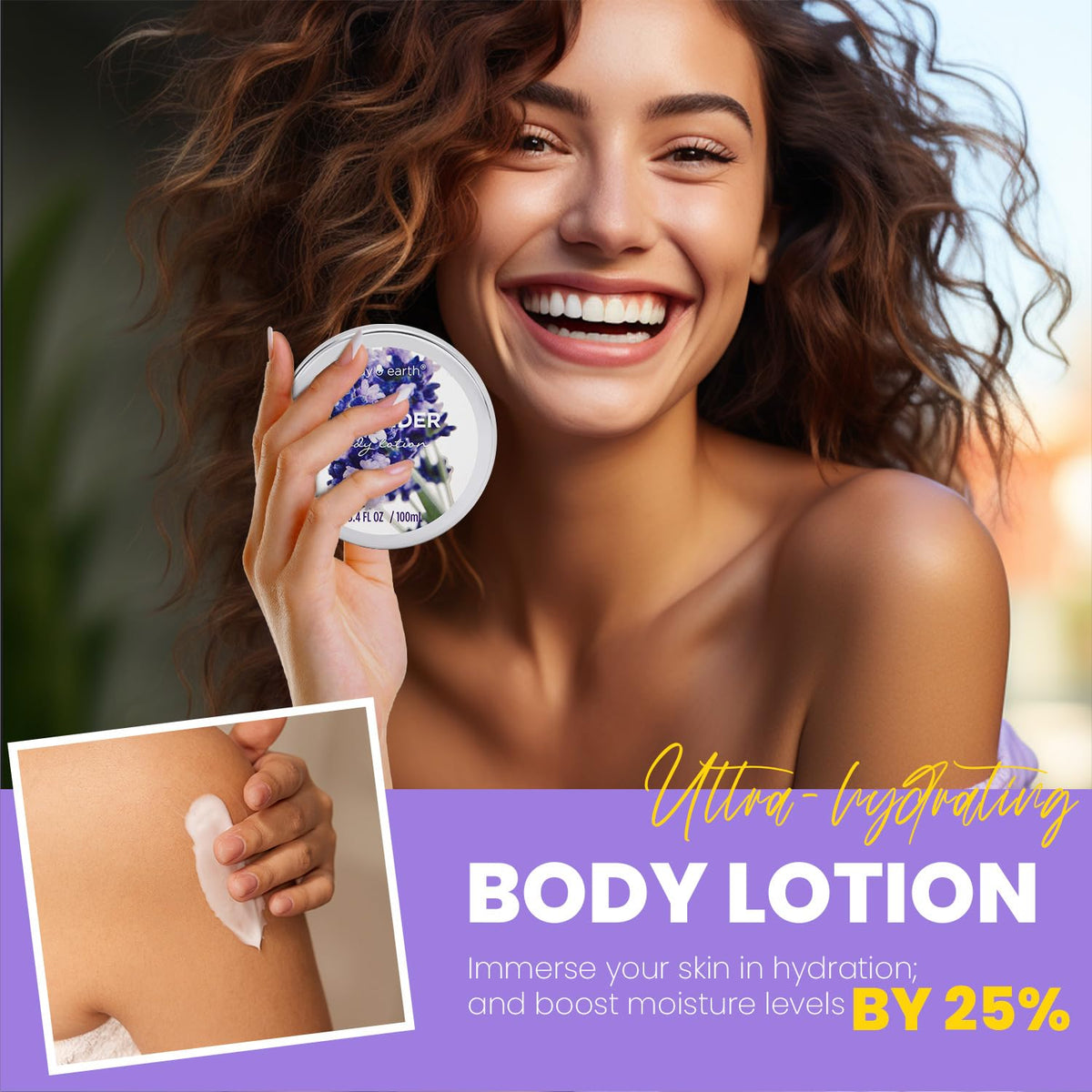 Body & Earth Lavender Body Lotion nourishes dry skin with sunflower seed oil