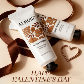Body and Earth Love shea butter hand cream nourishes dry hands with plant-based ingredients.