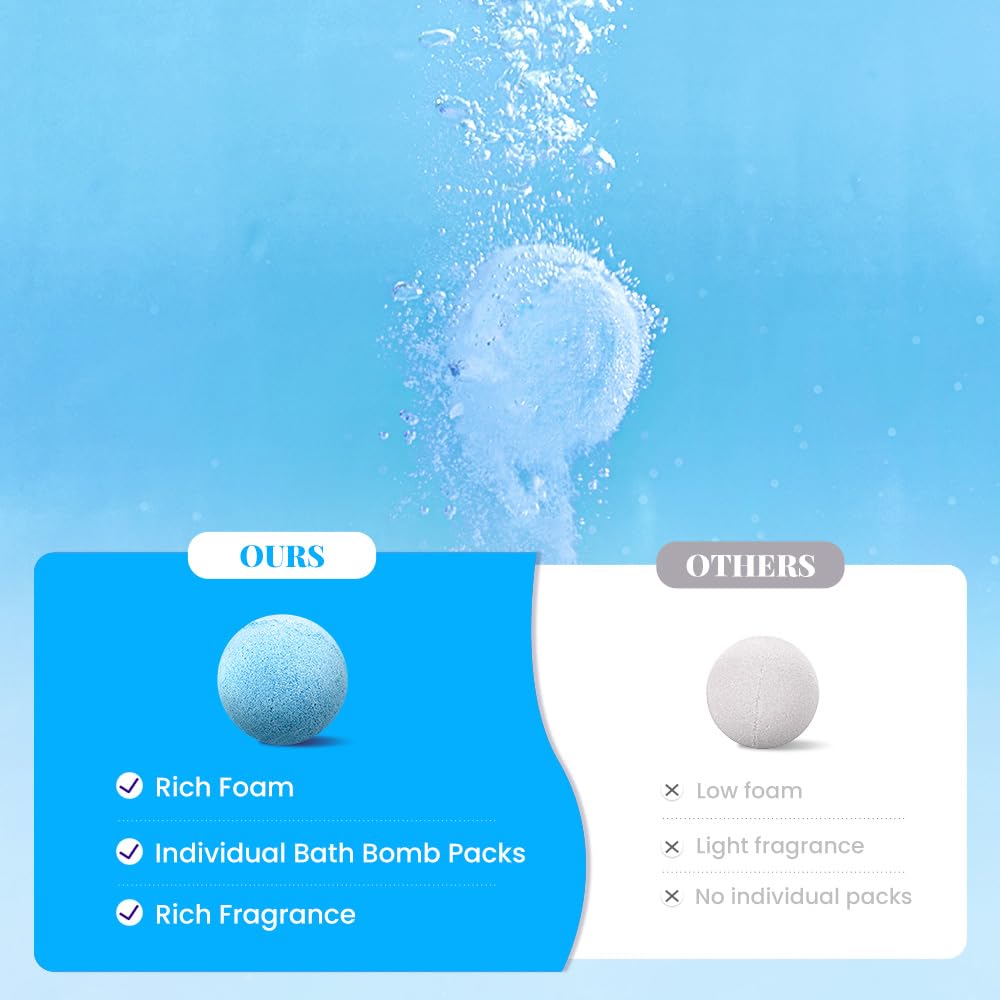 Body & Earth Ocean Bath Bombs fizzing in tub for a calming spa vibe.