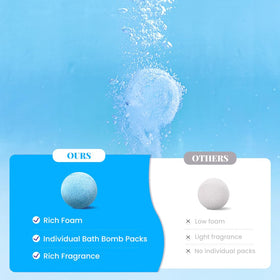 Body & Earth Ocean Bath Bombs fizzing in tub for a calming spa vibe.