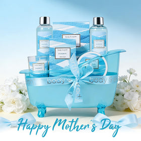 BODY & EARTH Ocean Gift Basket bubble bath bottle for fluffy spa-like bubbles