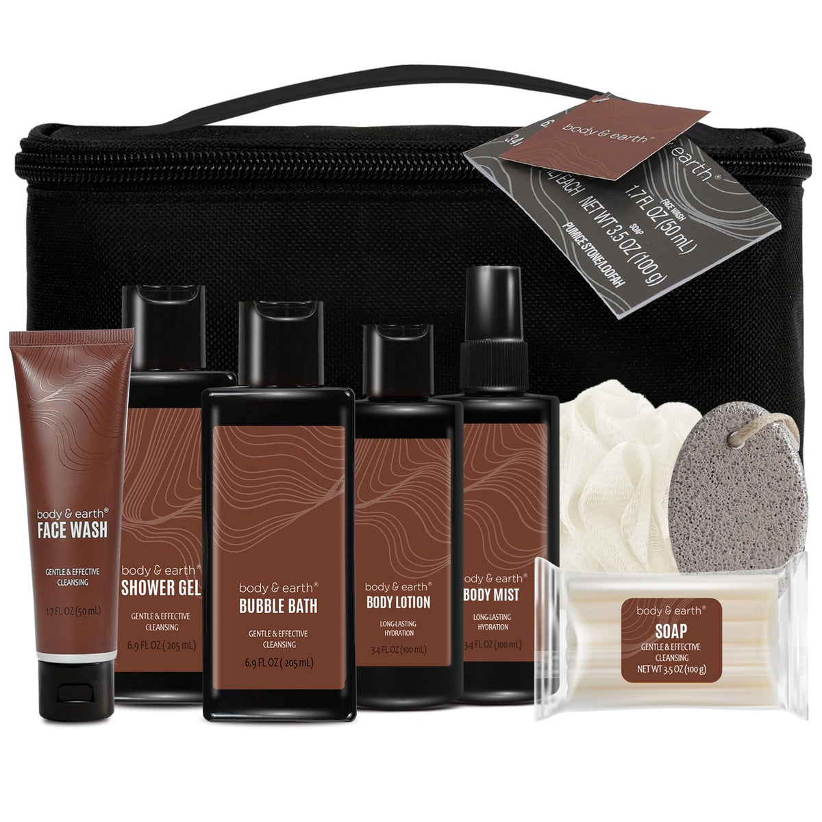 Body & Earth sandalwood gift basket packaging for a calming gift