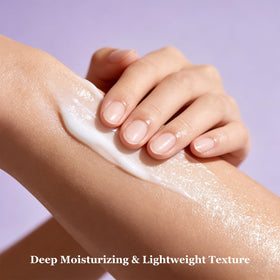 BODY & EARTH shea butter hand lotion for rich, quick-absorbing hydration.