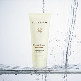 BODY FIRM Crepe Erase exfoliant beads highlight castor-oil hydration
