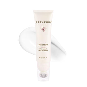 Body Firm Crepe Erase neck serum bottle with cooling roller for targeted neck care.