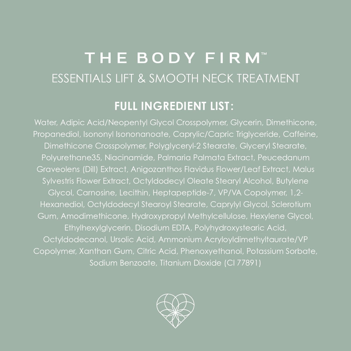 Body Firm Crepe Erase neck treatment packaging highlights premium, lightweight formula.